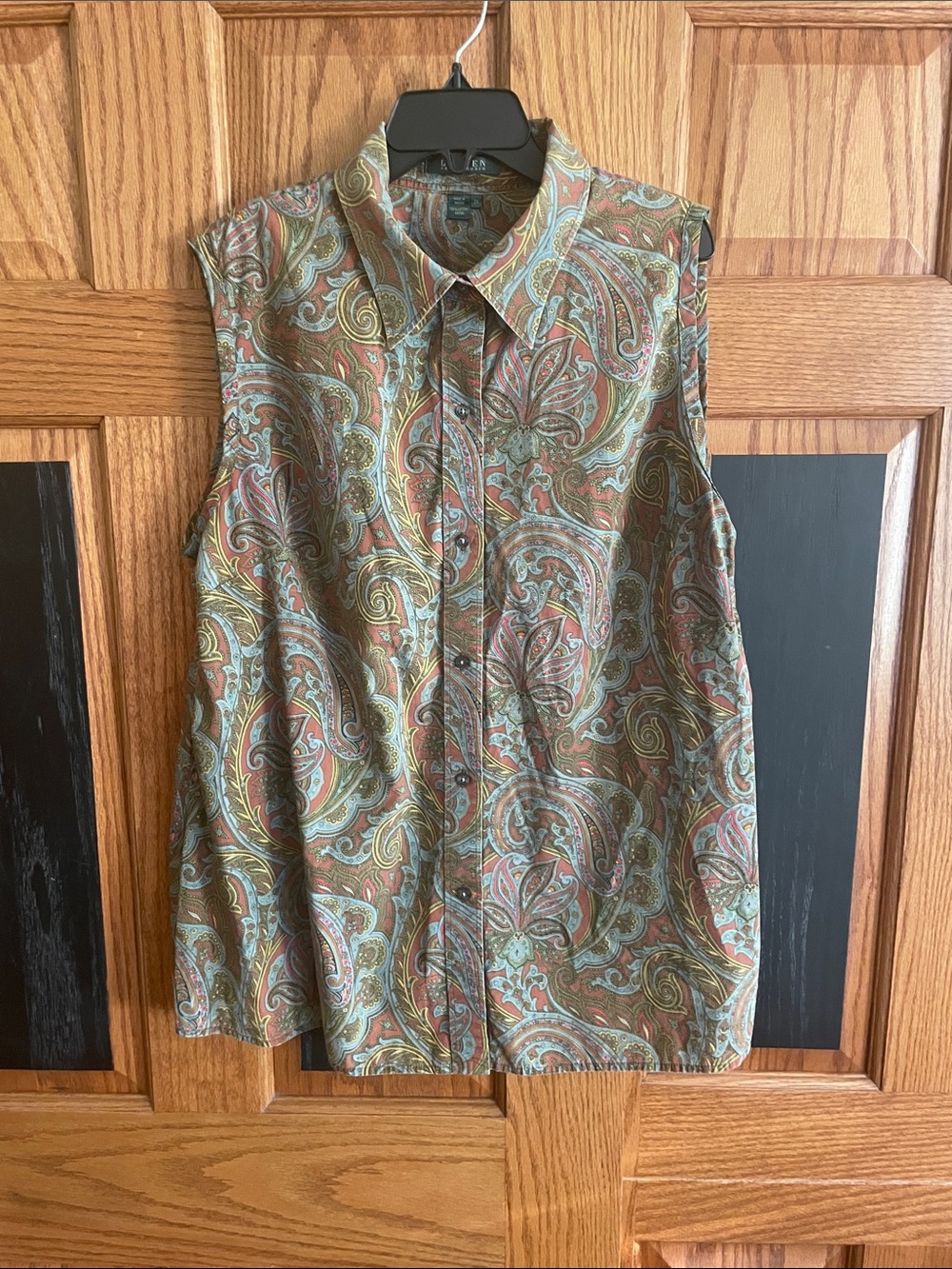 Ralph Lauren sleeveless from the paisley collection. Beautiful colors.